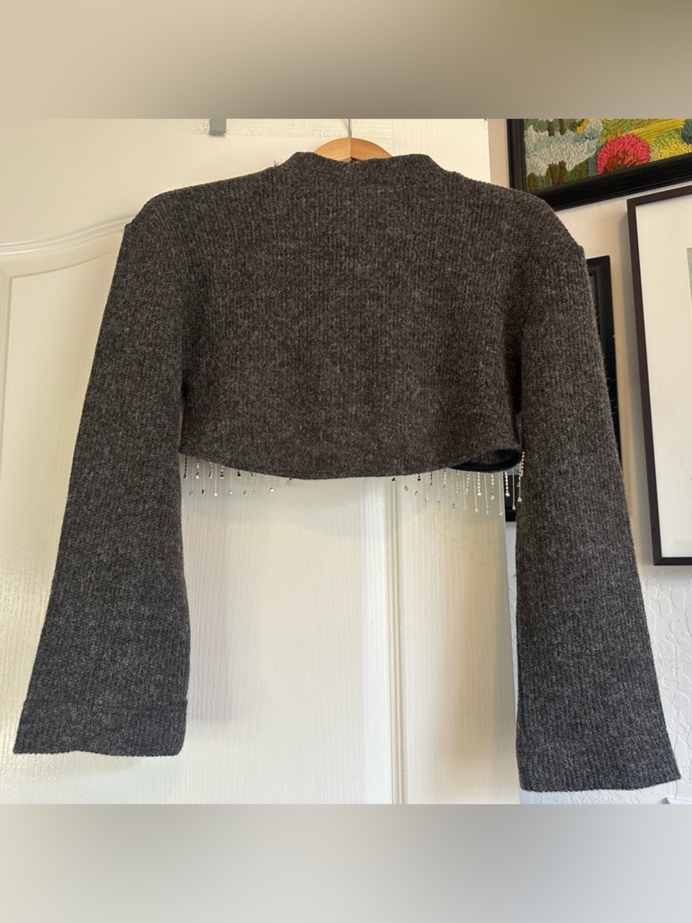 NWT Zara Cropped Rhinestone Sweater. Size: Small. Excellent condition - Picture 12 of 16